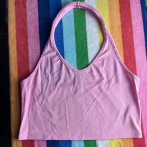 Pink Halter Crop Top (L)